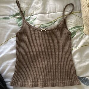 Brandy Melville Brown Ribbed Camisole